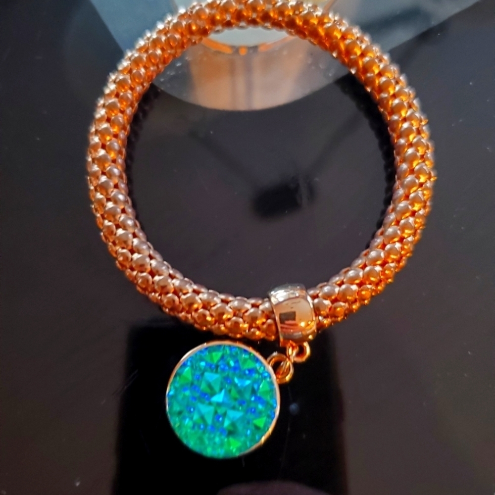 Gold and blue bracelet